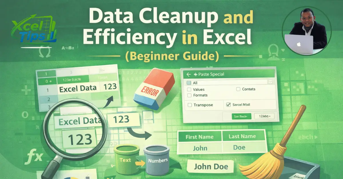 Data Cleanup and Efficiency in Excel (Beginner Guide)