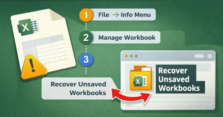 How to recover unsaved Excel files using AutoRecover and Recover Unsaved Workbooks.